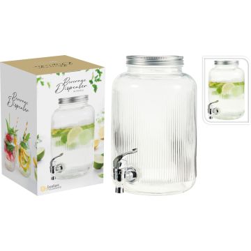 Riffelter Getränkespender aus Glas mit Hahn, 4 Liter