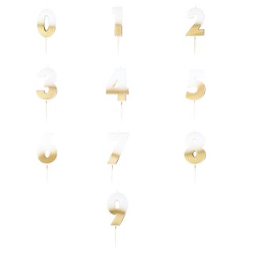 Goldene Zahlenkerzen 5x4 cm (Verschiedene Varianten)
