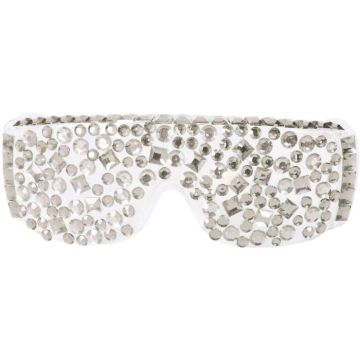 Diamantbrille Silber transparentes Glas