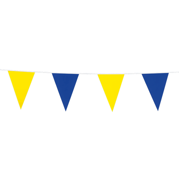 Blaue und Gelbe Flagguirlande - Flagge 20 x 30 cm - 10 Meter