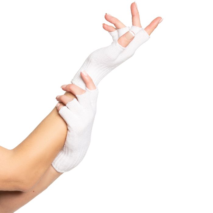 Fingerlose Handschuhe für Frauen weiß - Einheitsgröße