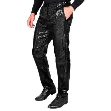 Pailletten-Hosen für Herren in schwarz