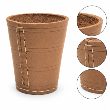 Würfelbecher Leder naturfarben 1x