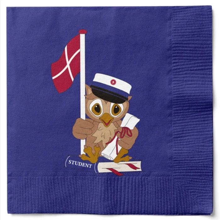 Servietten mit Eule und Studentenhut blauer Student 20x Die Alte Apotheke