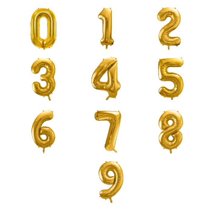 Zahlenballons Gold - 86 cm