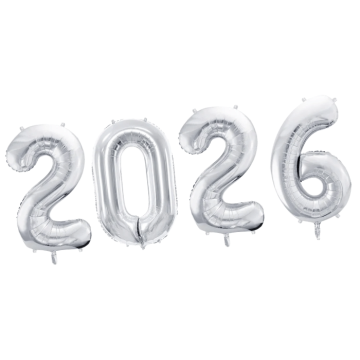 2026 Folienballon Silber - 35 cm