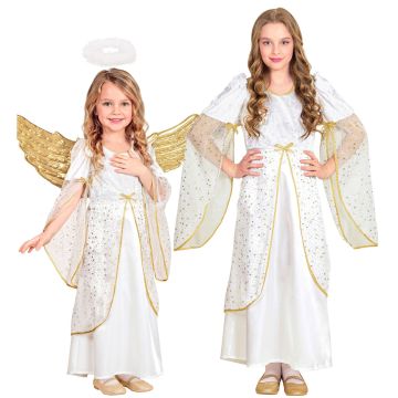 Engel Kostüm in Weiß und Gold für Mädchen