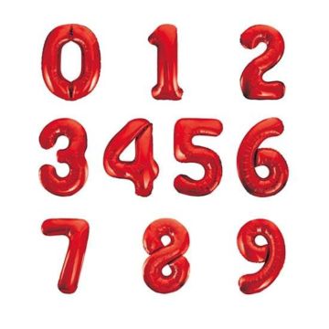 Zahlen Ballons Rot 86 cm