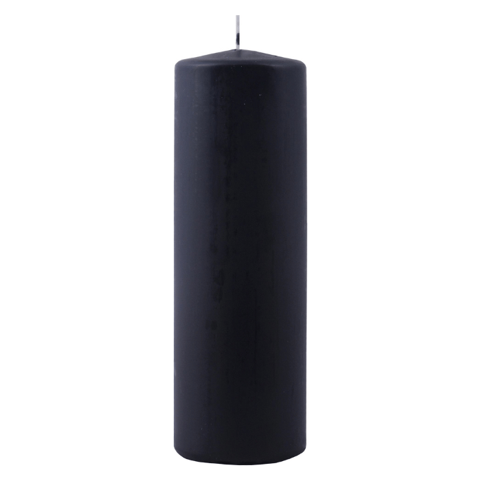 Stumpenkerze schwarz 1x - 6x18 cm