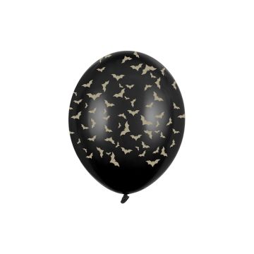 Schwarze Ballons Mit Fledermausmotiv 6x - 30cm
