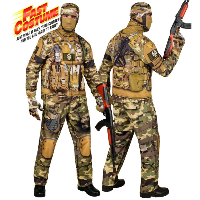 Soldatenkostüm für Herren im Camouflage