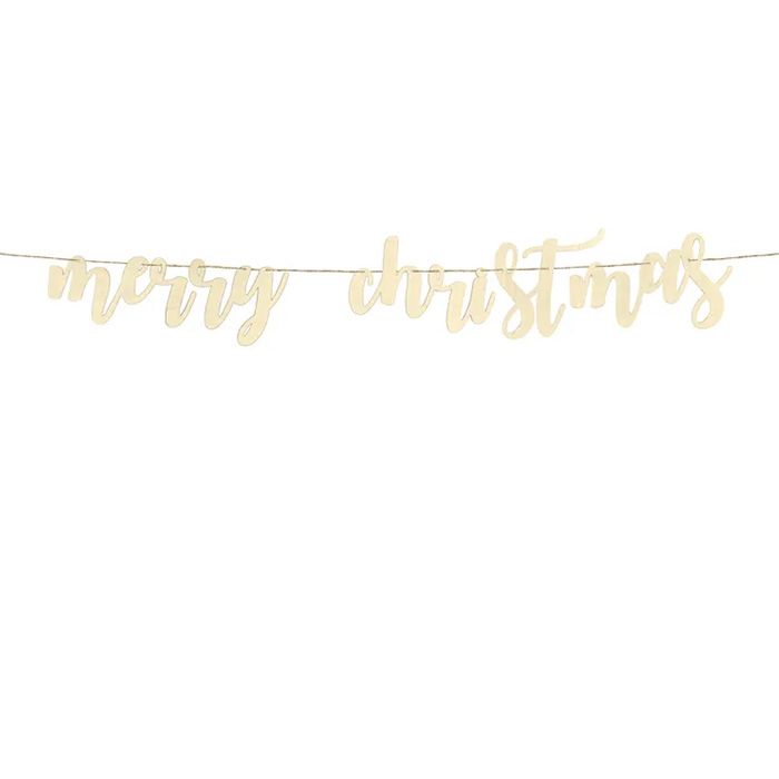 Merry Christmas Banner aus Holz - 87 cm