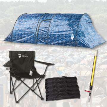 Festivalpaket 6 Personen Premium - RAGNAR Zelt, Festivalstuhl usw.