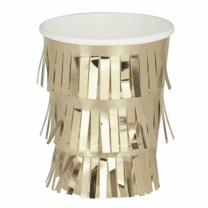 Fransenbecher in Gold 8x - 265 ml