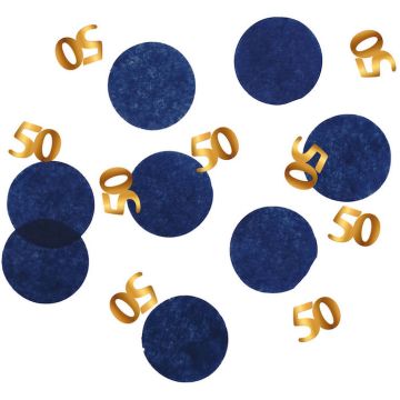 50 Jahre Geburtstagskonfetti Blau - 25 g