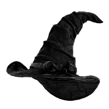 Krummer schwarzer Hexenhut