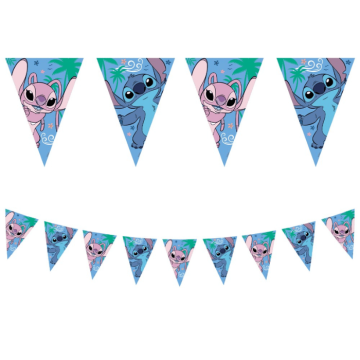 Stitch® und Angel Flagguirlande - 180 cm