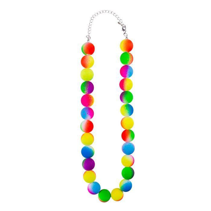 80er Regenbogen-farbenes Halsband mit Kugeln