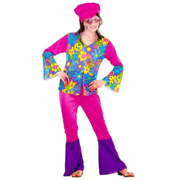 Hippie-Set mit Hut und Halskette für Mädchen