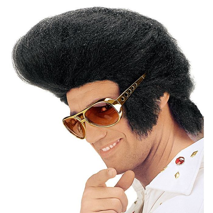 Schwarze Rock'n'Roll Elvis Perücke