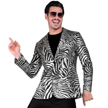 Silberne Zebrajacke mit metallic Look