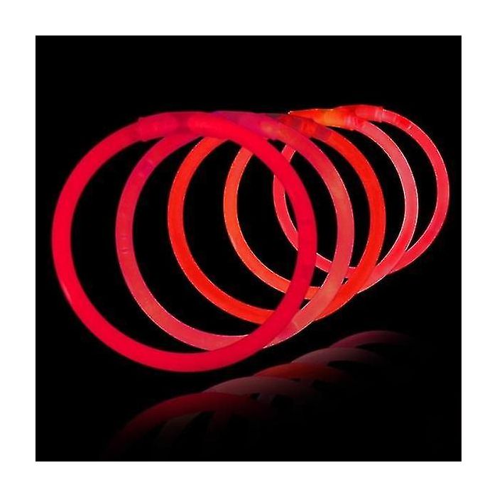 Rotes Knicklicht 100x - Selbstleuchtendes Armband