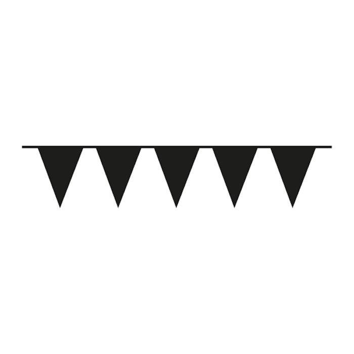 Schwarze Plastik-Flagguirlande - 10 Meter