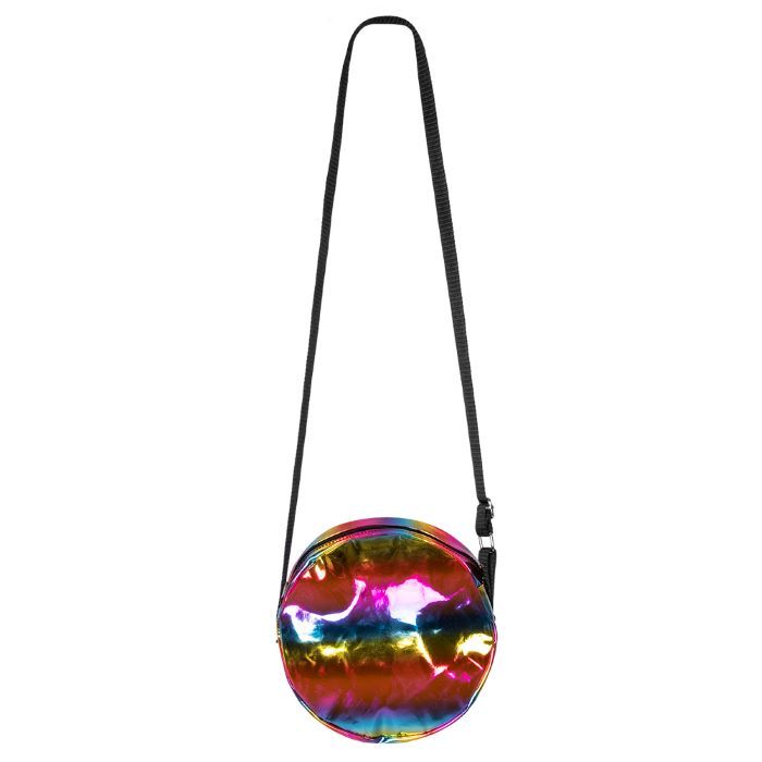 Holografische regenbogenfarbene runde Umhängetasche - Ø20 cm