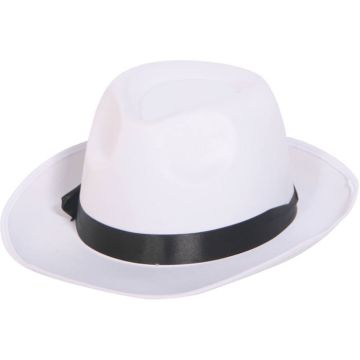 Weißer Fedora-Hut - 59 cm