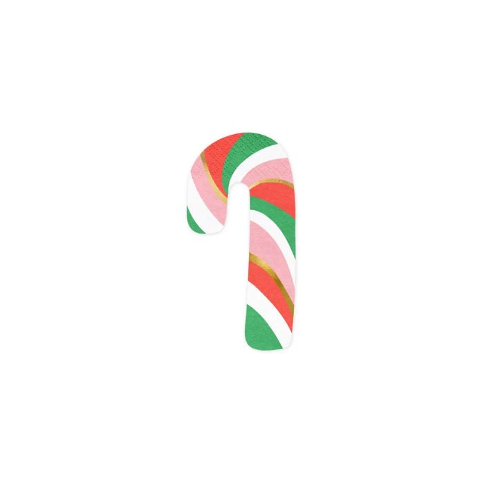 Zuckerstangen-Servietten 20x - 8x15,5 cm