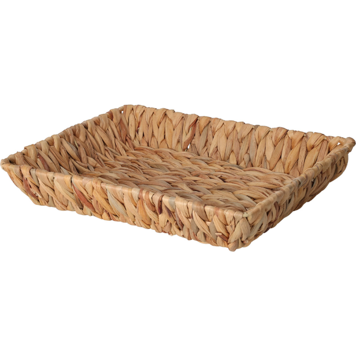 Rechteckiger Flechtkorb aus Wasserhyazinthe 33x25x6 cm