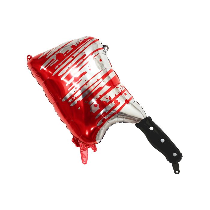 Blutiger Fleischermesser-Folienballon 36,5x88,5 cm 