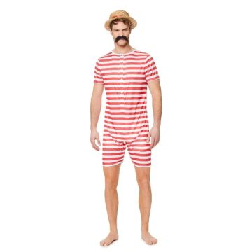 Gammeldags Badeanzug rot 1920er Kostüm