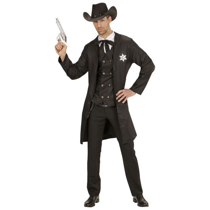 Cowboy-Sheriff-Kostüm mit Mantel - 4 Teile