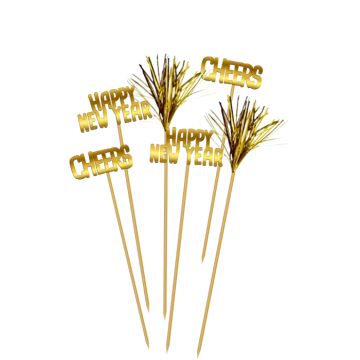 Silvester Glasdekorationen 12x Mix