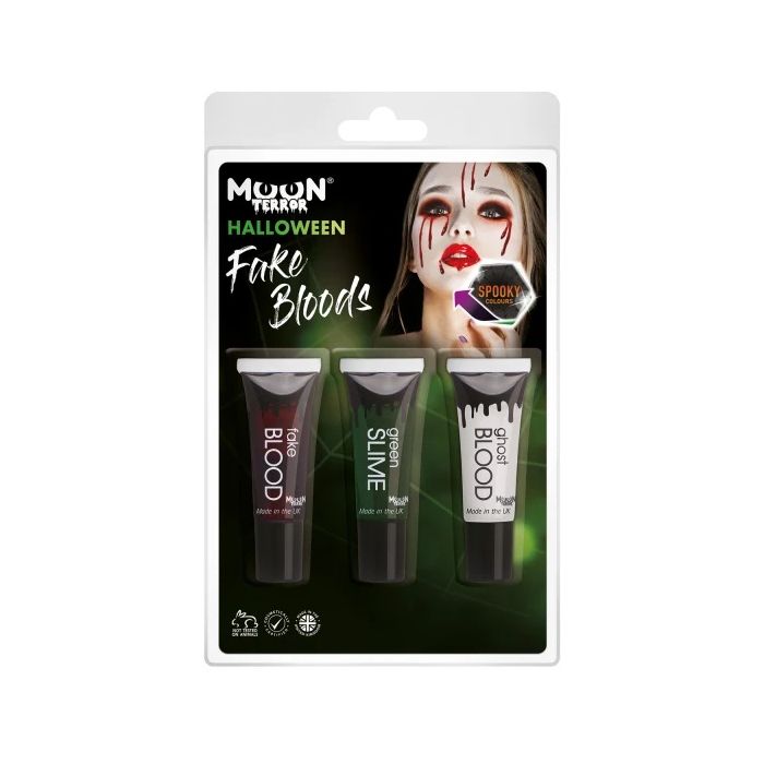 Falsches Blut und Schleim-Make-up-Set 3x - 10 ml