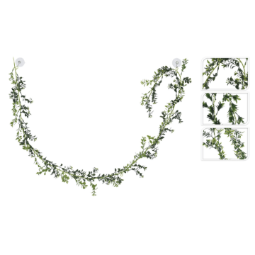 Künstliche Blattgirlande m. Blumen - 180 cm