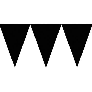 Schwarze 17 cm Flaggen-Girlande - 4,5 Meter