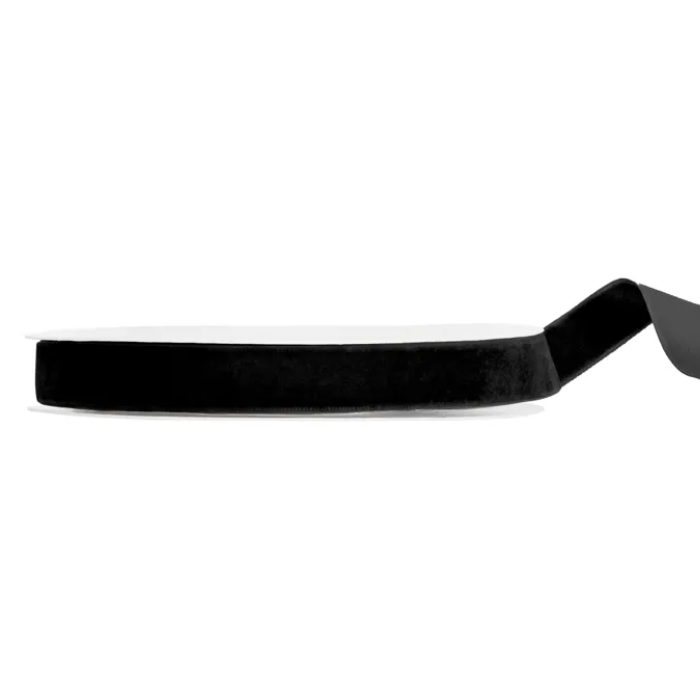 Schwarzes Velourband 15 mm / 10 m