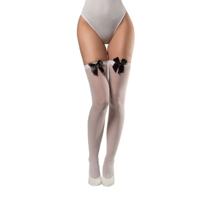 Socken mit Schleife in Weiß und Schwarz in Einheitsgröße für Damen
