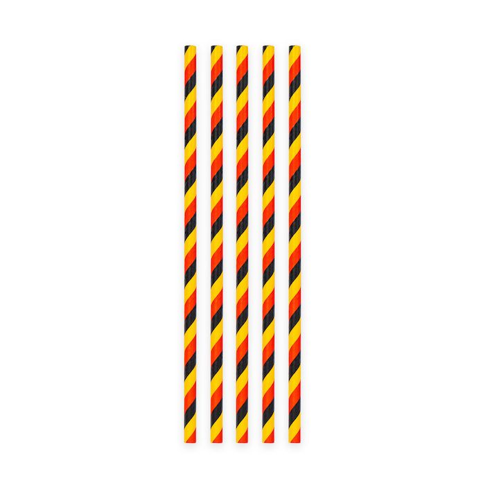 Deutschland gestreifte Pappstrohhalme 20x - 19 cm