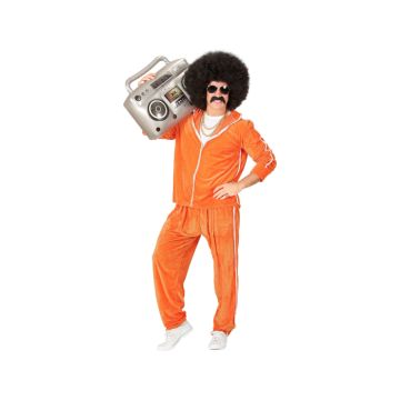 Oranges Retro-Jogginganzug-Kostüm für Männer