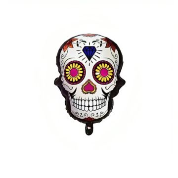 Aufblasbarer Day of the Dead Schädel mit Diamantmotiv