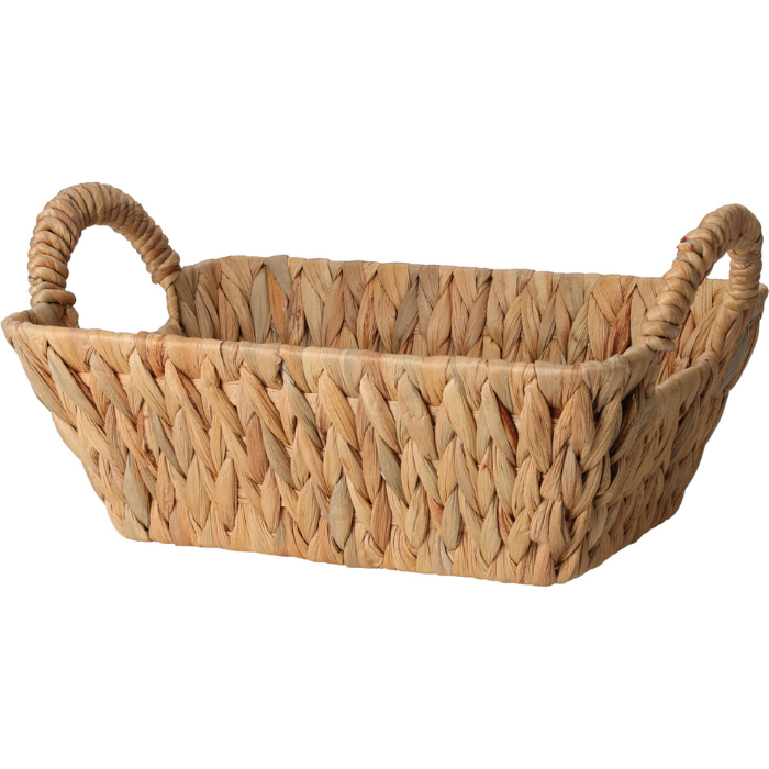 Flechtkorb mit Griffen aus Wasserhyazinthe 30x20x11 cm