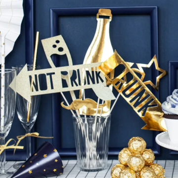 Photo Booth Requisiten in Gold 8x