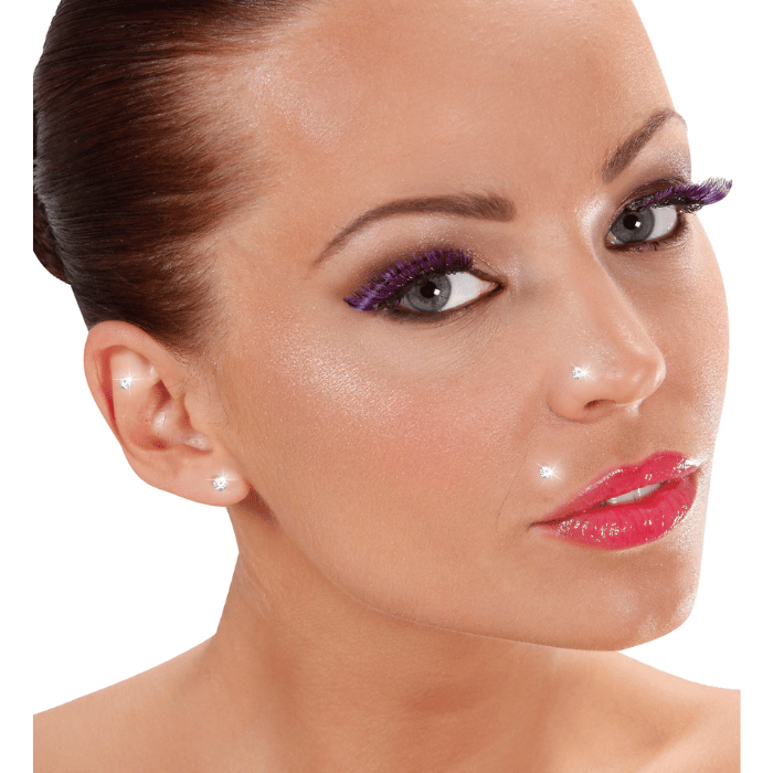 Gesichtsstegen Rhinestone Piercing - Set aus 2
