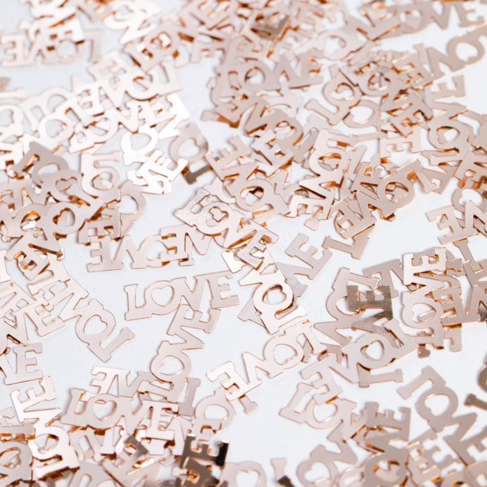 Roségold Liebe Buchstaben Tischkonfetti - 14 g