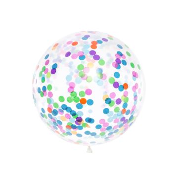 Riesiger Konfetti-Ballon Bunt - 1 Meter