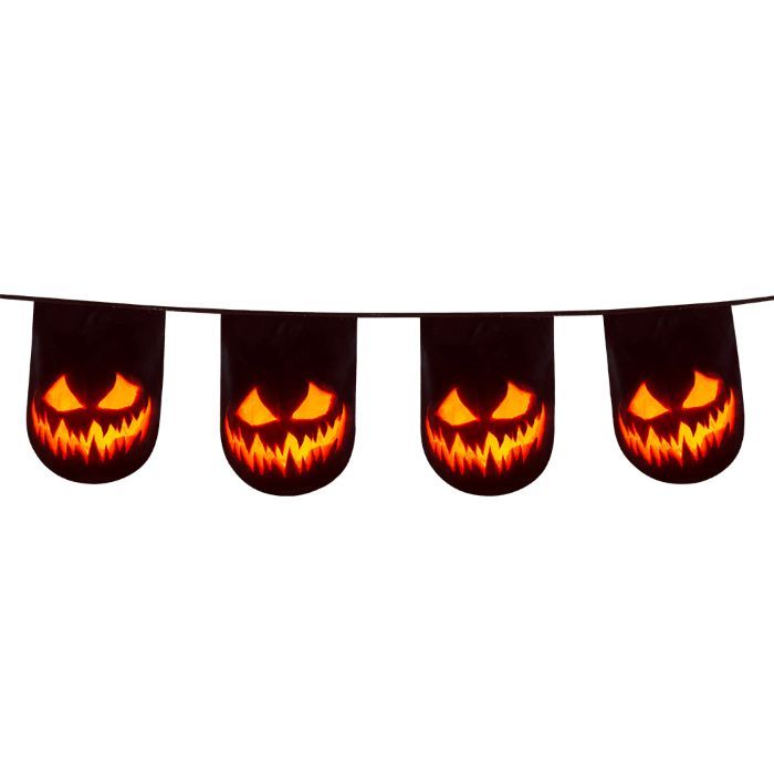 Gruselige Halloween-Kürbis-Plastikgirlande - 6 m