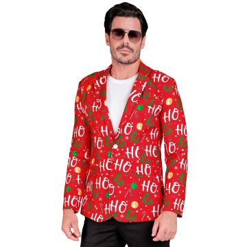 Rote Weihnachtsjacke mit Hohoho-Print